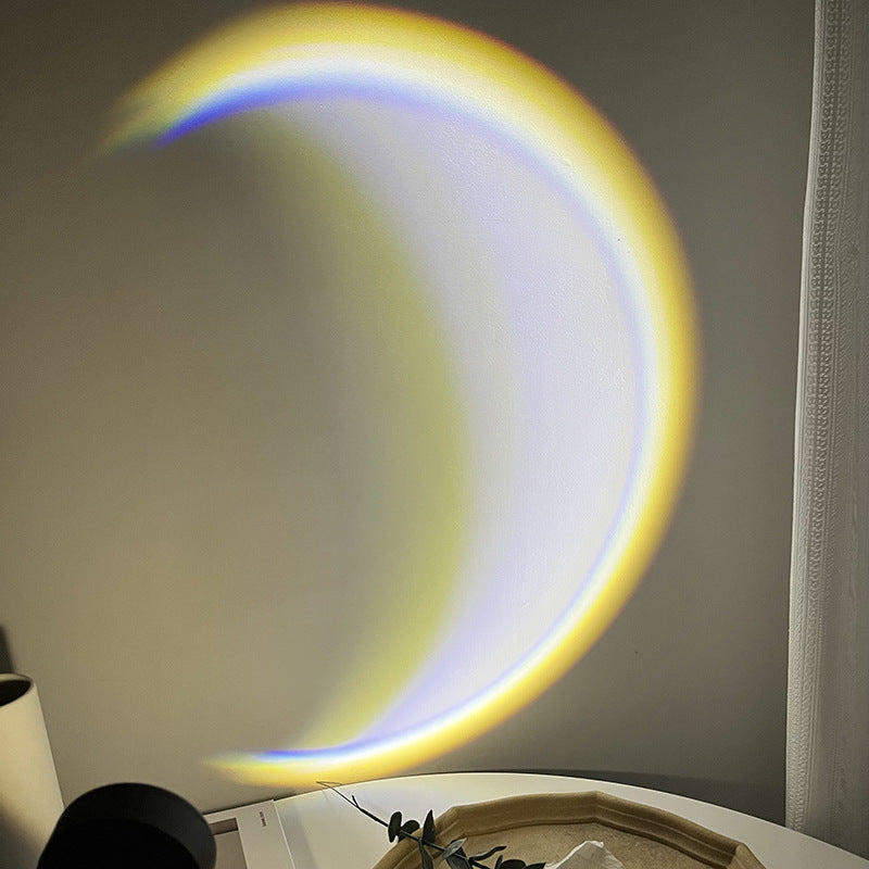 INS USB Moon Lamp LED Rainbow Neon Night Sunset Light Projector Photography Wall Atmosphere Lighting For Bedroom Home Decor - Golden Treasures  # #