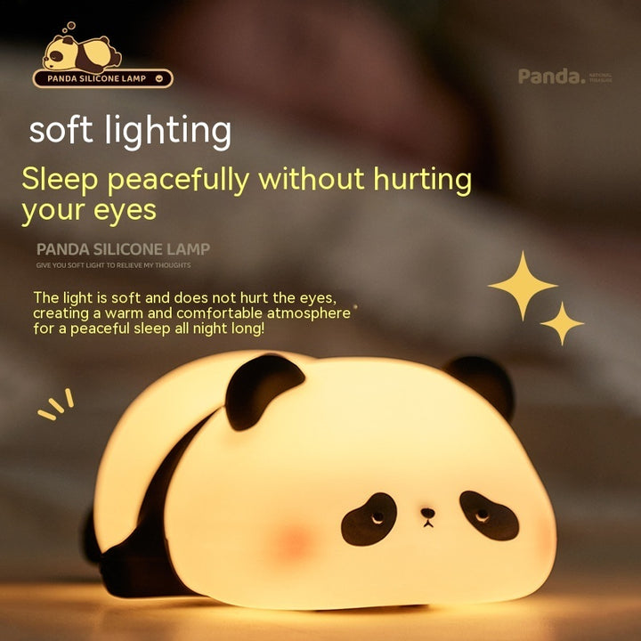 Panda Night Lights For Kids Cute Animal Silicone Timing Rechargeable Lamp Cartoon Panda Bedroom Decoration Kids Boys Girls Gift - Golden Treasures  # #