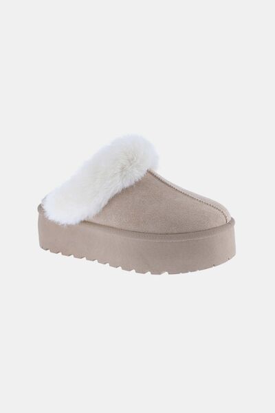 Weeboo Thick Bottom Fur Trim Snow Slippers - Golden Treasures  # #