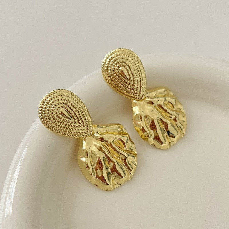 Retro Hong Kong Style Elegant Ear Studs Niche High Sense - Golden Treasures 