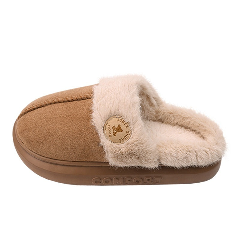 New Plush Slippers For Women Men Winter Warm Home Slipper Indoor Thick-soled Fleece Shoes - Golden Treasures  # #