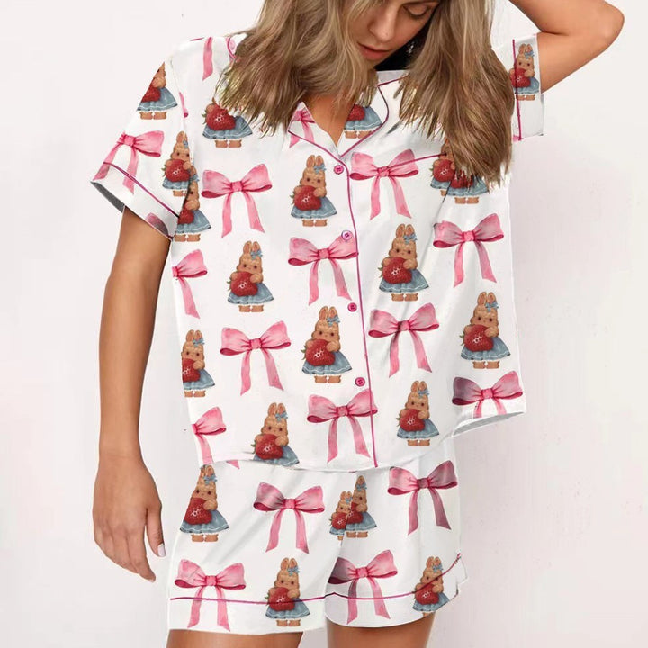 Short-sleeved Shorts Set Women Pjs