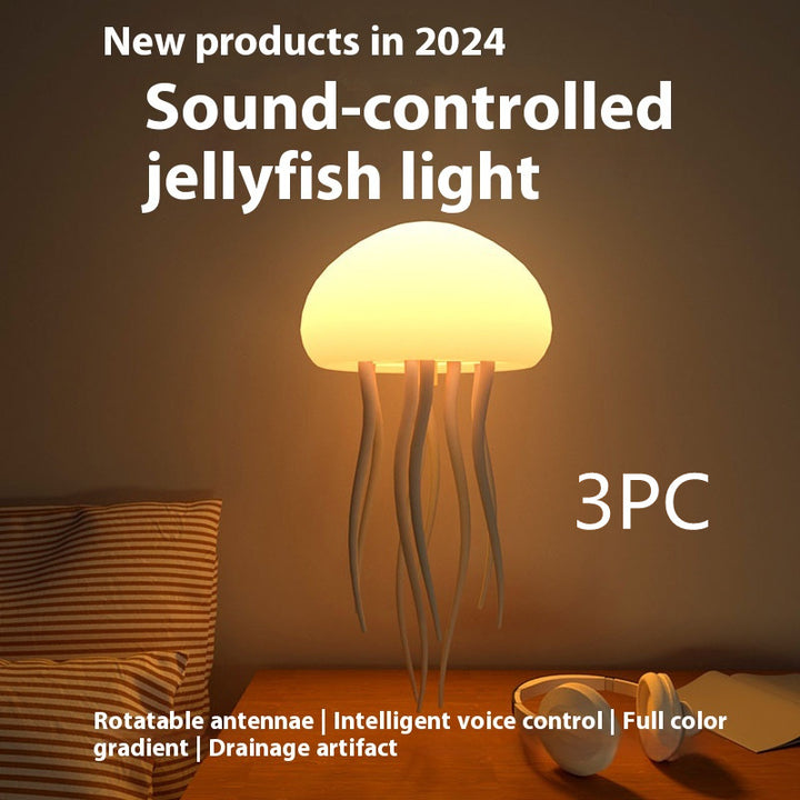 Jellyfish Mood Lamp LED Jellyfish Night Light Portable Jellyfish Lamp Jellyfish Decorations Smart Table Lamp For Bedside Desk - Golden Treasures  # #