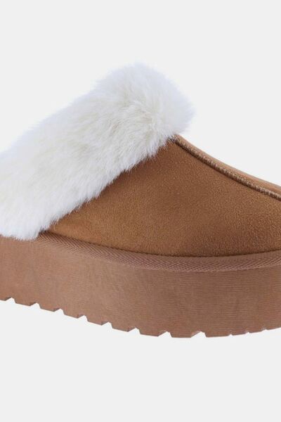 Weeboo Thick Bottom Fur Trim Snow Slippers - Golden Treasures  # #