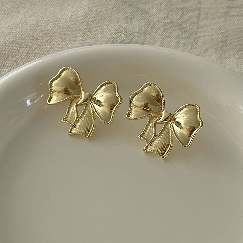 Retro Hong Kong Style Elegant Ear Studs Niche High Sense - Golden Treasures  # #