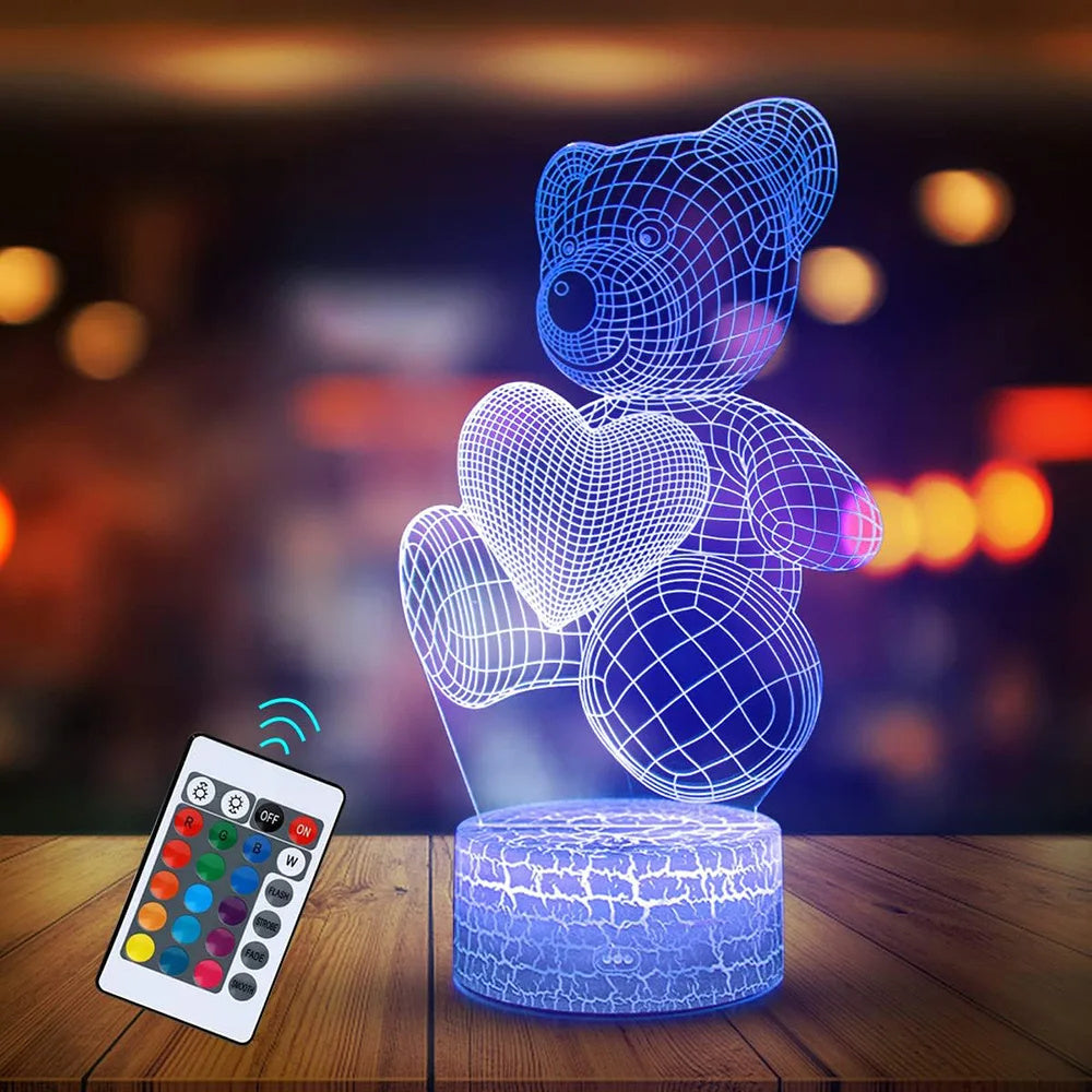 3D Lamp Acrylic USB LED Night Lights Neon Sign Valentines Day Gifts - Golden Treasures  # #