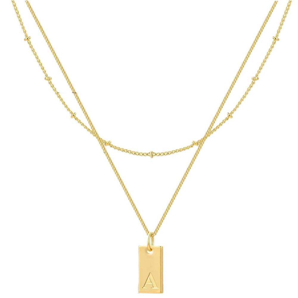 Special-interest Design 26 English Letters Double-layer Necklace - Golden Treasures  # #