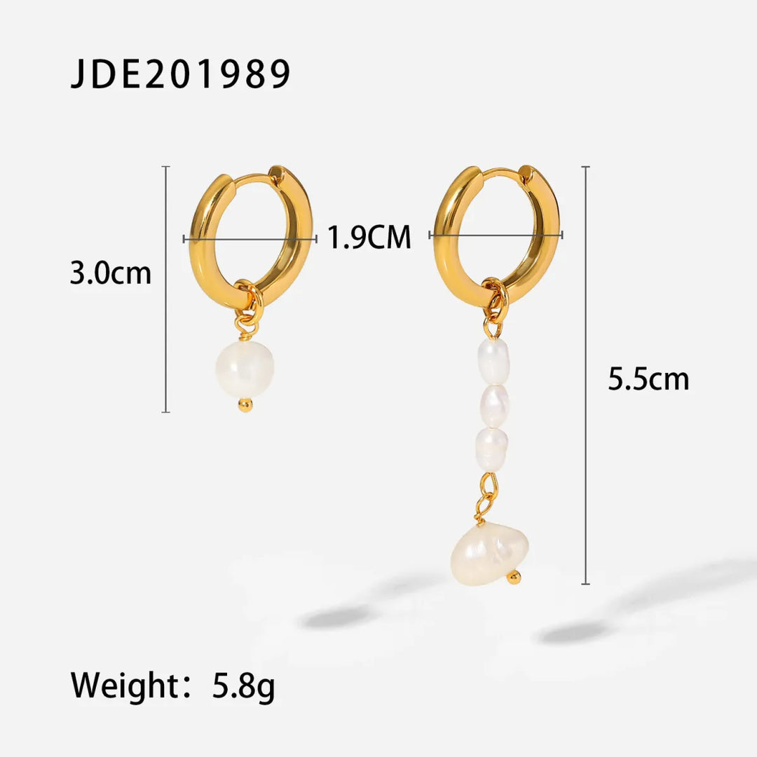 Fashionable Stainless Steel Pearl Earrings