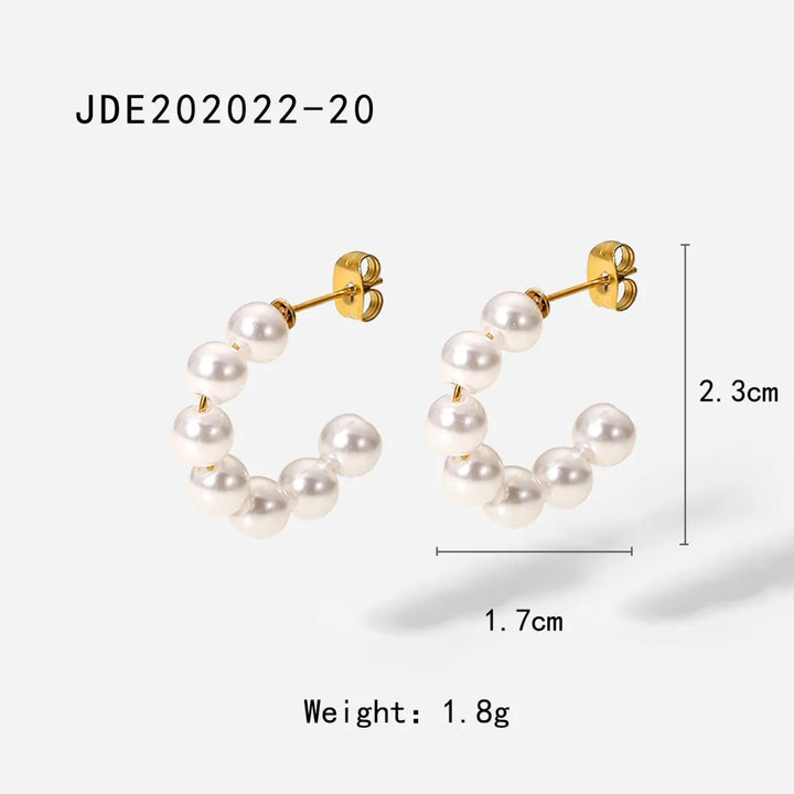 Fashionable Stainless Steel Pearl Earrings