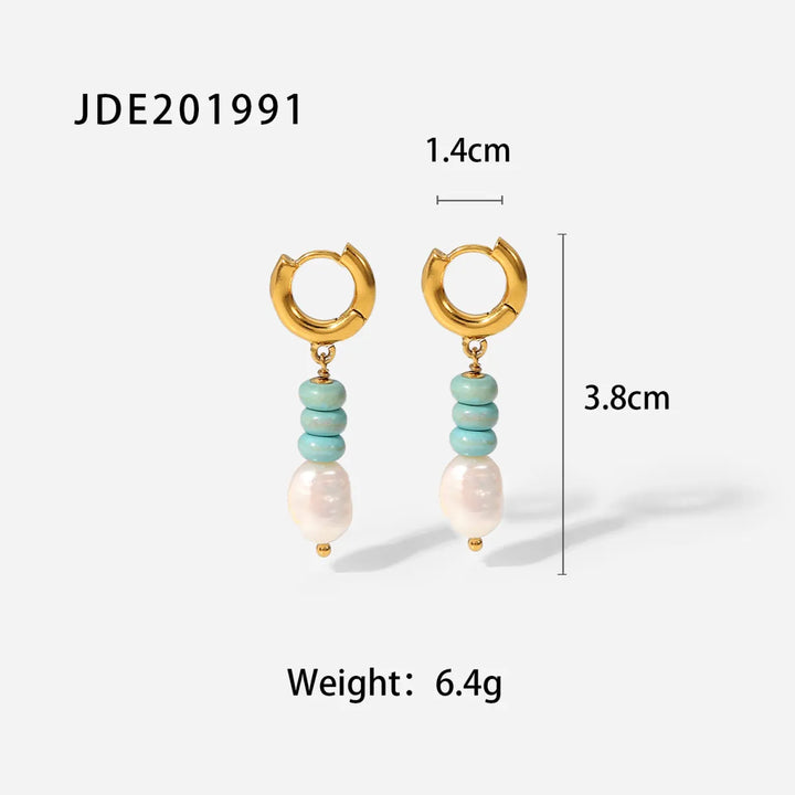 Fashionable Stainless Steel Pearl Earrings