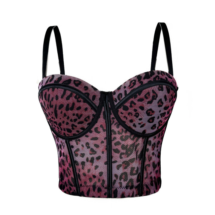 Women's All-match Leopard Print Fishbone Corset