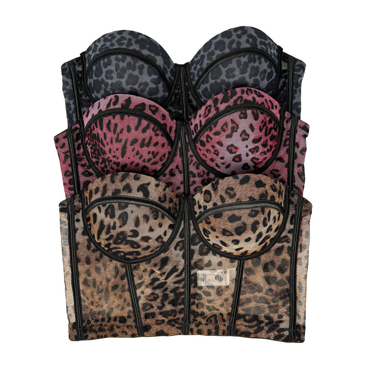 Women's All-match Leopard Print Fishbone Corset