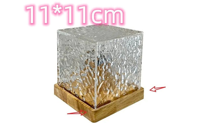 LED Water Ripple Ambient Night Light USB Rotating Projection Crystal Table Lamp RGB Dimmable Home Decoration 16 Color Gifts - Golden Treasures  # #
