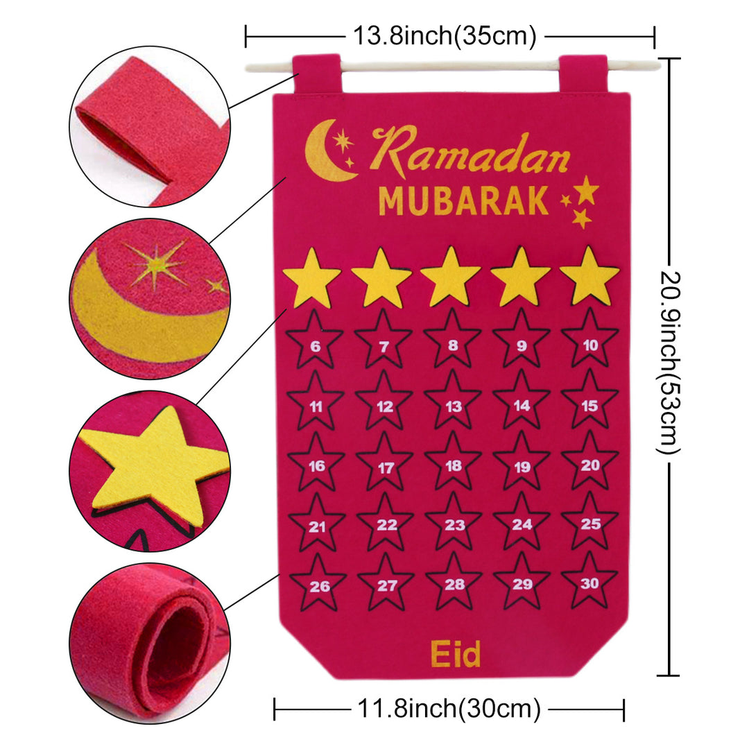 Ramadan Decoration Eid Calendar 30 Days Eid Tapestry For Children - Golden Treasures  # #