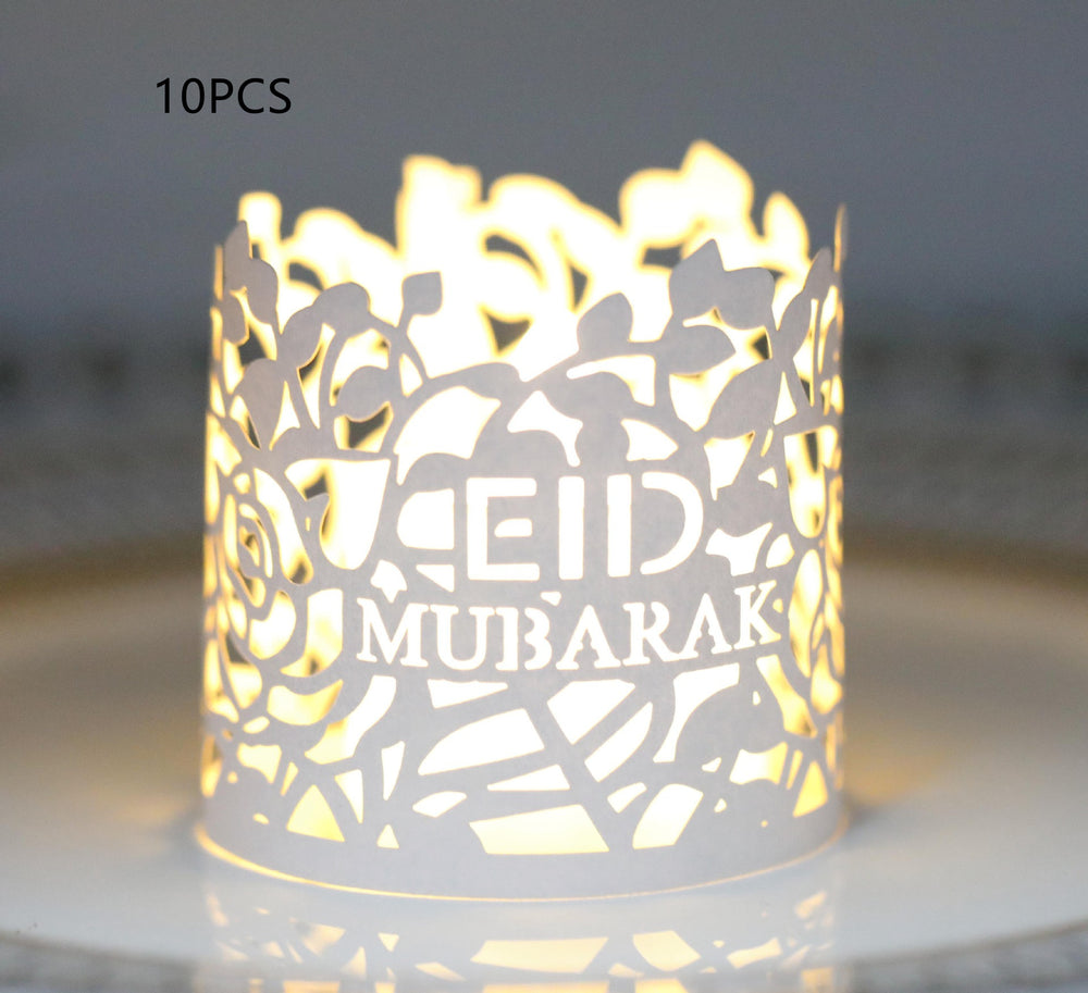 MOQ200 Ramadan Electronic Candle Lampshade Laser Cutout - Golden Treasures  # #