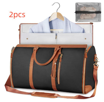 Large Capacity Travel Duffle Bag Women's Handbag Folding Suit Bag Waterproof Clothes - Golden Treasures 