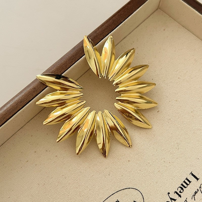 Retro Hong Kong Style Elegant Ear Studs Niche High Sense - Golden Treasures 