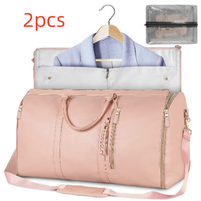 Large Capacity Travel Duffle Bag Women's Handbag Folding Suit Bag Waterproof Clothes - Golden Treasures  # #