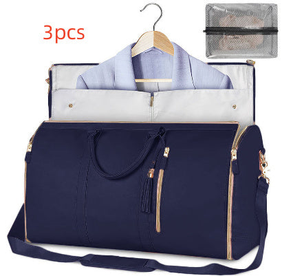 Large Capacity Travel Duffle Bag Women's Handbag Folding Suit Bag Waterproof Clothes - Golden Treasures 