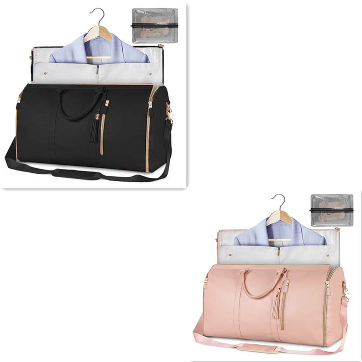 Large Capacity Travel Duffle Bag Women's Handbag Folding Suit Bag Waterproof Clothes - Golden Treasures 