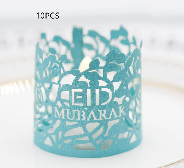 MOQ200 Ramadan Electronic Candle Lampshade Laser Cutout - Golden Treasures  # #