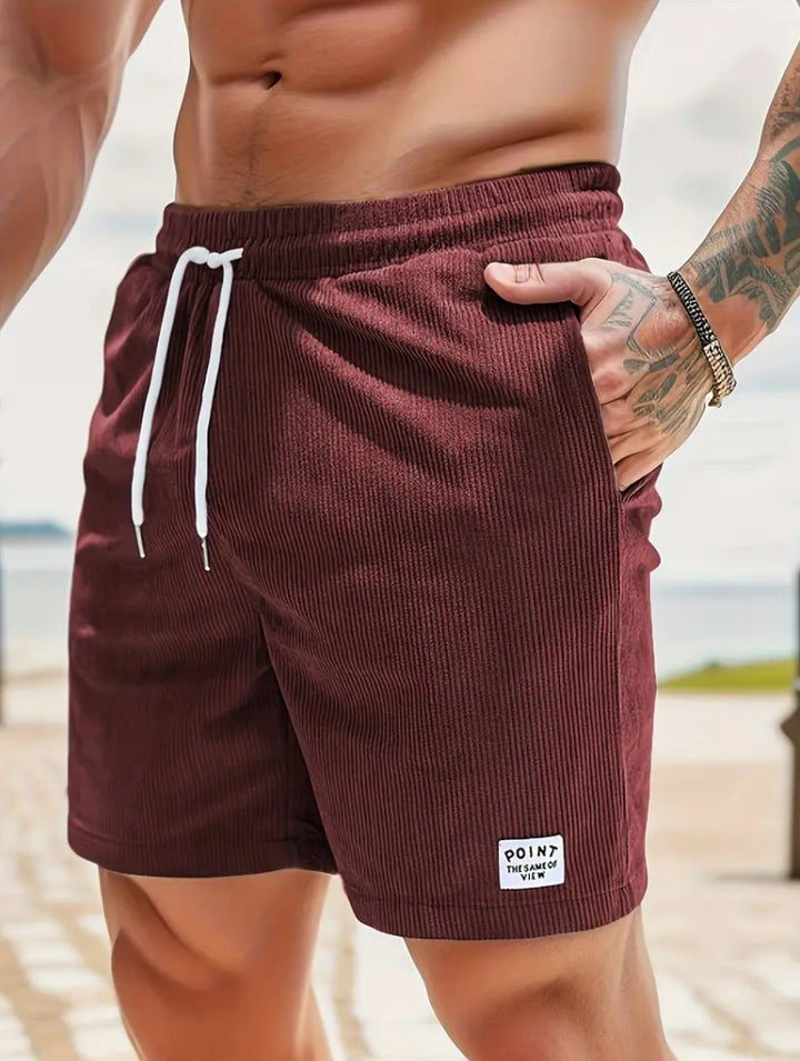 Lace-up Drawstring Shorts Summer Corduroy Sports Short Pants Mens Clothing - Golden Treasures  # #