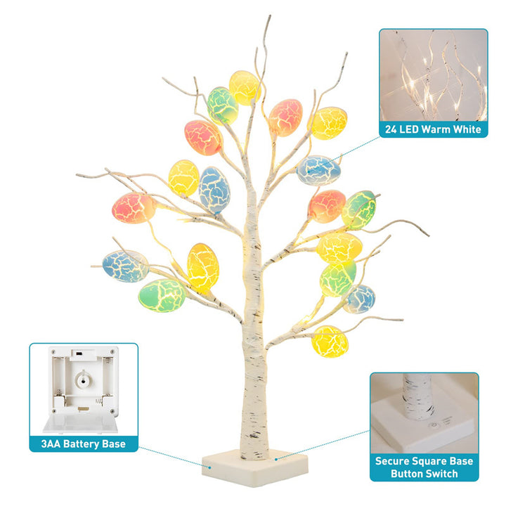 Easter Decoration 60cm Tree LED Light Tabletop Ornaments Light Easter Party