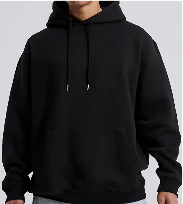 Men's Solid Color Hooded Jumper - Golden Treasures  # #