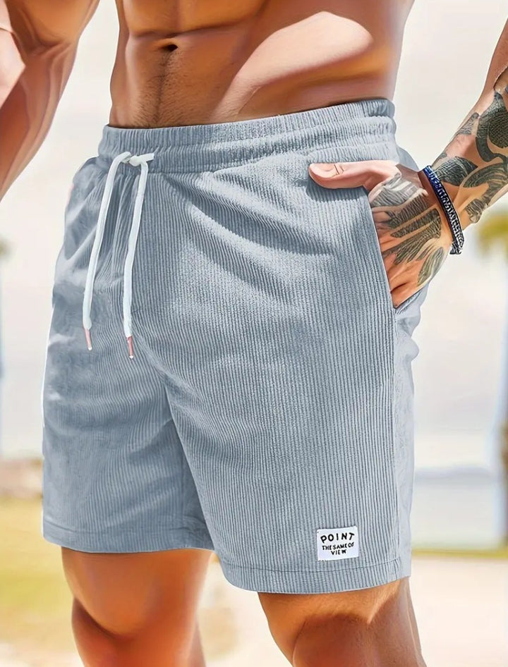 Lace-up Drawstring Shorts Summer Corduroy Sports Short Pants Mens Clothing - Golden Treasures  # #