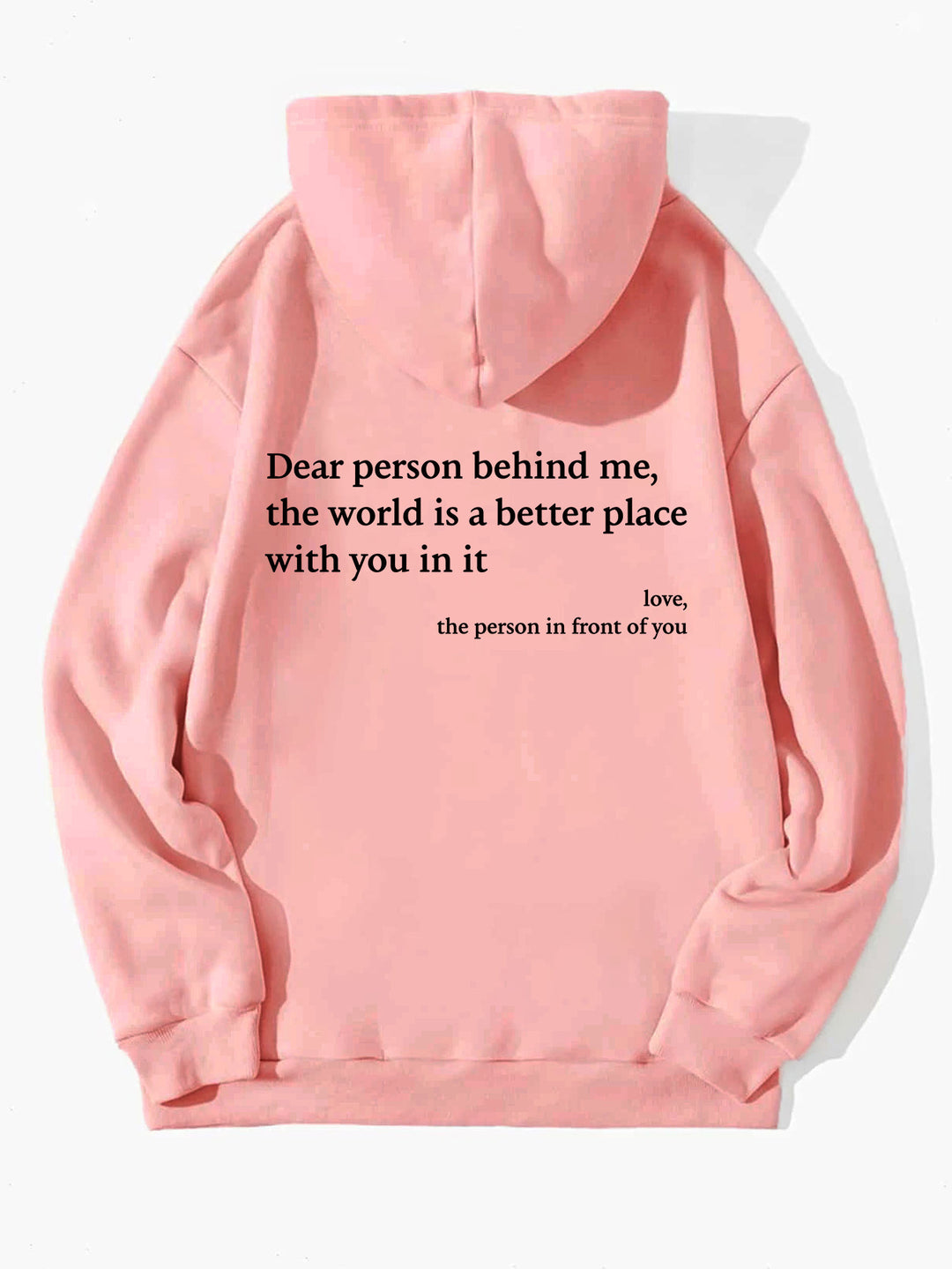 Dear Person Behind Me, Plush Letter Printed Unisex Trendy Hoodies - Golden Treasures  # #