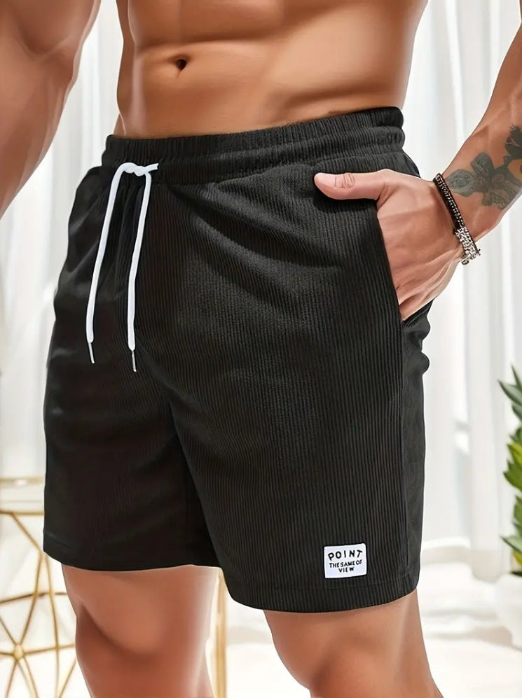 Lace-up Drawstring Shorts Summer Corduroy Sports Short Pants Mens Clothing - Golden Treasures  # #