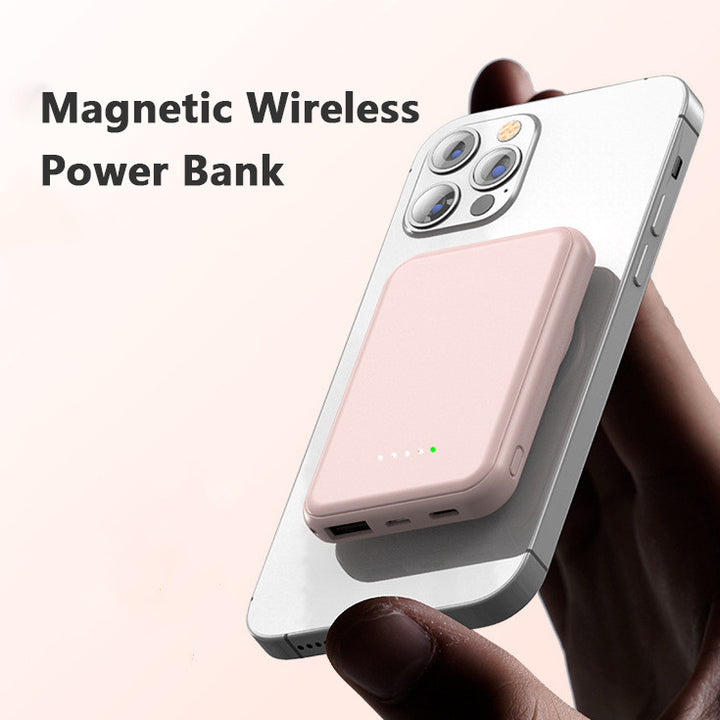 Mini Fast Charging Magnetic Wireless Power Bank 5000 MAh Portable - Golden Treasures  # #