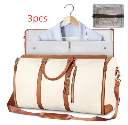 Large Capacity Travel Duffle Bag Women's Handbag Folding Suit Bag Waterproof Clothes - Golden Treasures 