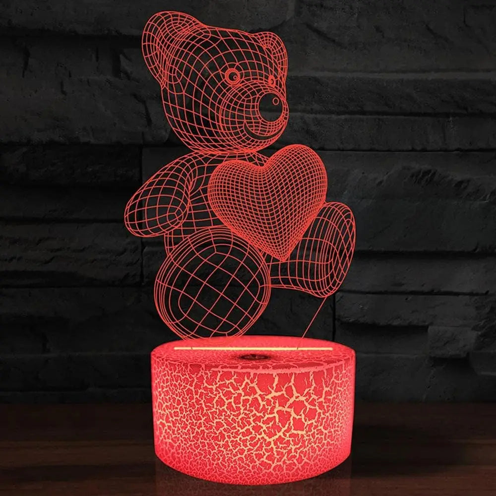 3D Lamp Acrylic USB LED Night Lights Neon Sign Valentines Day Gifts - Golden Treasures  # #