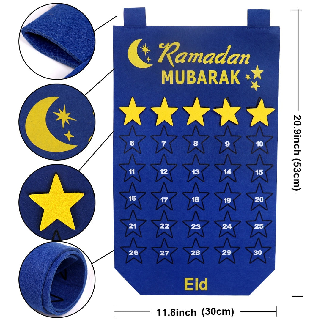 Ramadan Decoration Eid Calendar 30 Days Eid Tapestry For Children - Golden Treasures  # #