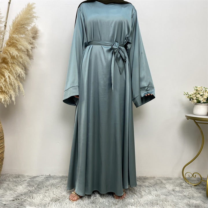 Women's Lace Up Satin Muslim Dress - Golden Treasures 