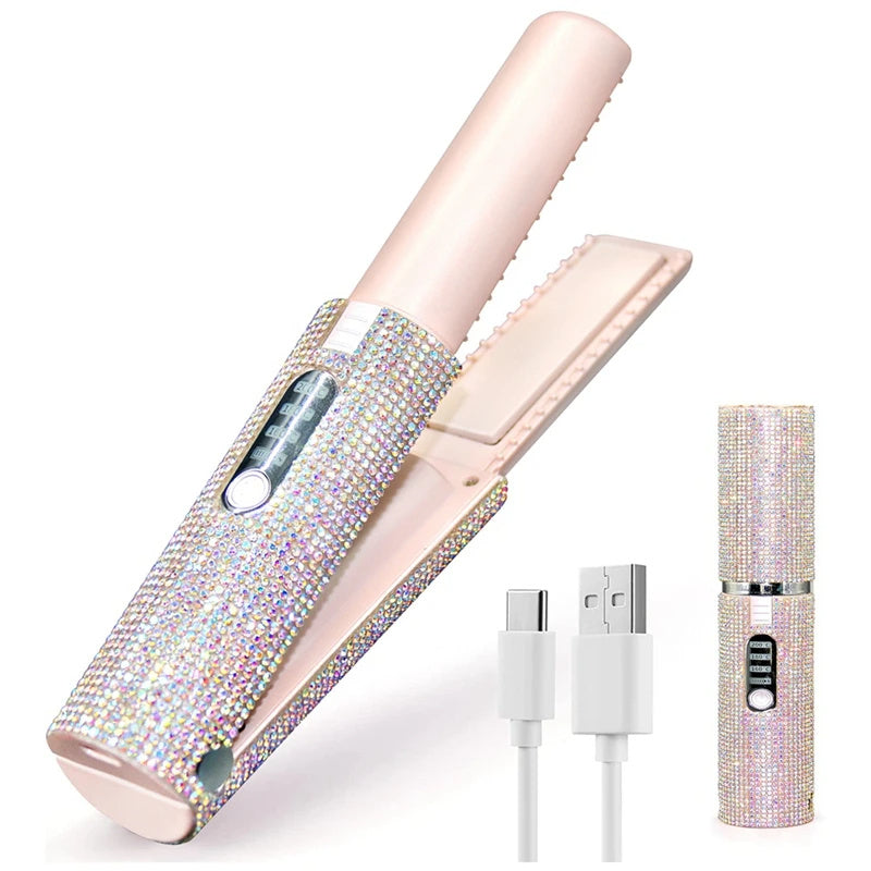 Rechargeable Portable USB Hair Straightener - Golden Treasures  # #