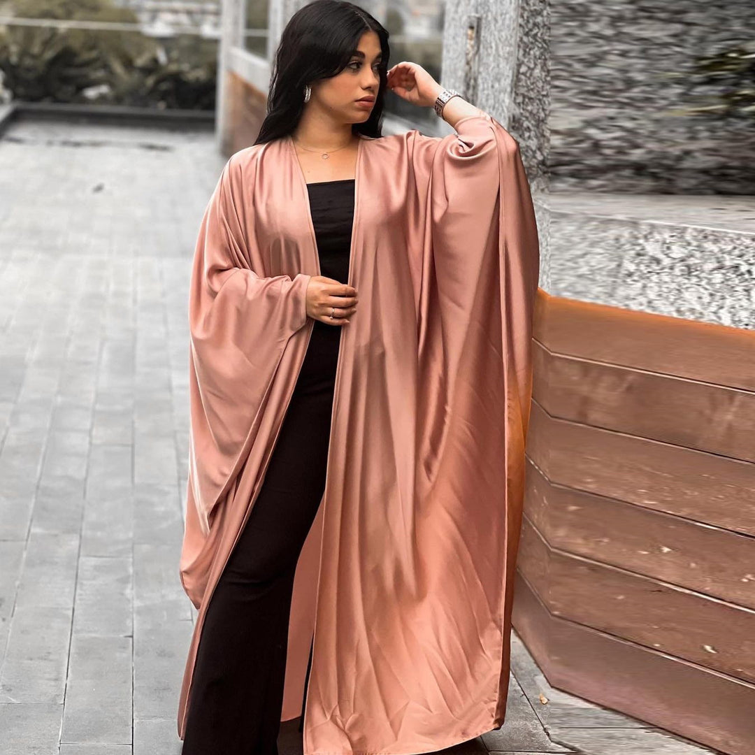 Women's Fashion Modest Satin Robe - Golden Treasures 