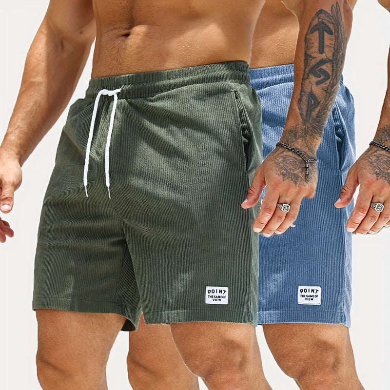 Lace-up Drawstring Shorts Summer Corduroy Sports Short Pants Mens Clothing - Golden Treasures  # #