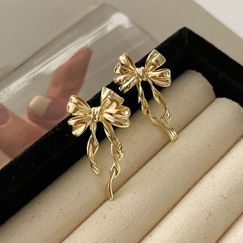 Retro Hong Kong Style Elegant Ear Studs Niche High Sense - Golden Treasures  # #