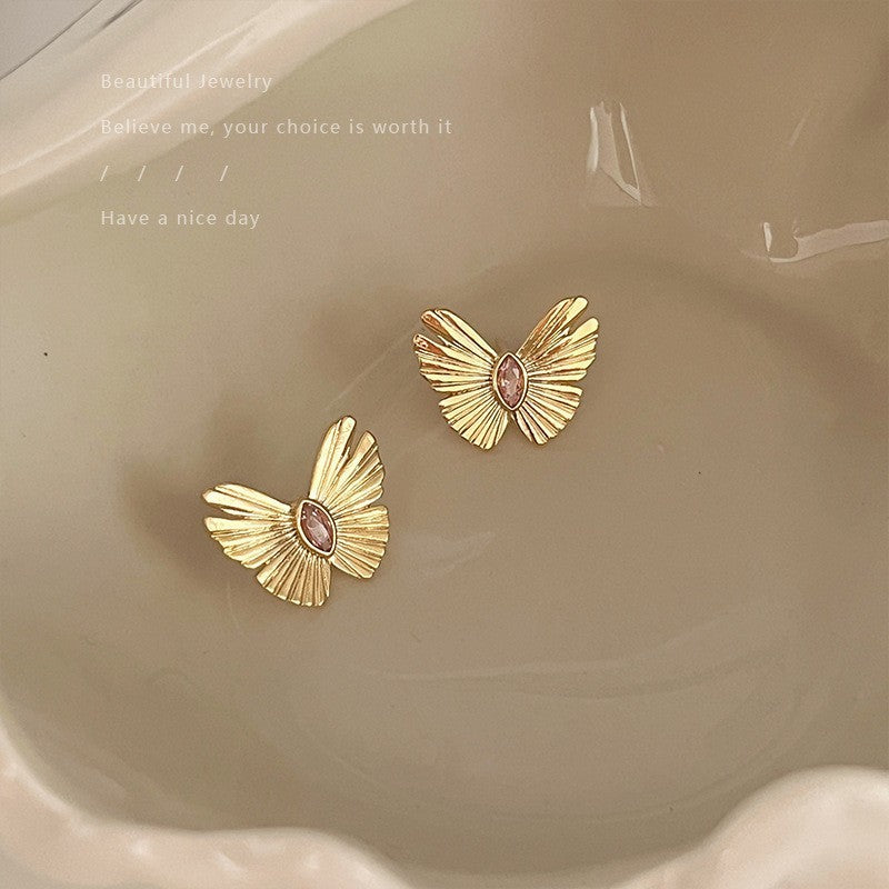 Retro Hong Kong Style Elegant Ear Studs Niche High Sense - Golden Treasures 