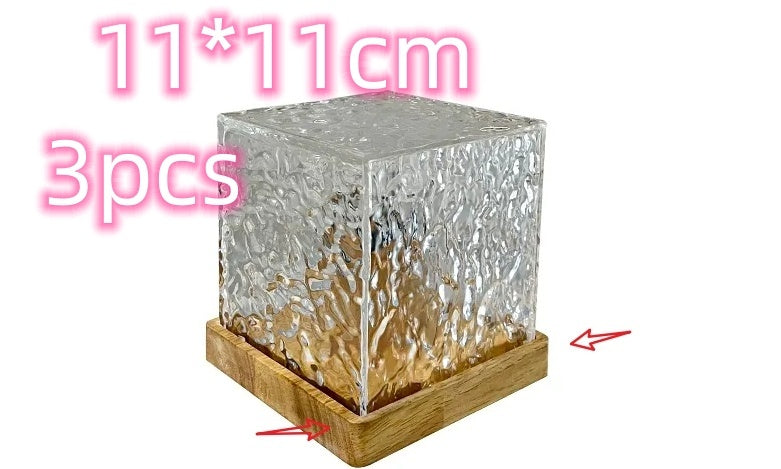 LED Water Ripple Ambient Night Light USB Rotating Projection Crystal Table Lamp RGB Dimmable Home Decoration 16 Color Gifts - Golden Treasures  # #