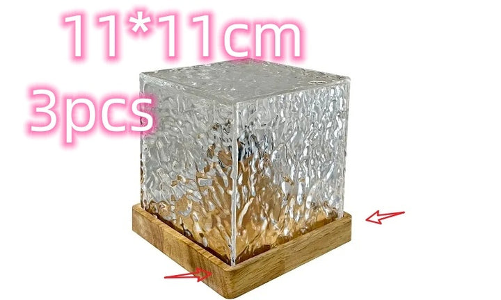 LED Water Ripple Ambient Night Light USB Rotating Projection Crystal Table Lamp RGB Dimmable Home Decoration 16 Color Gifts - Golden Treasures  # #