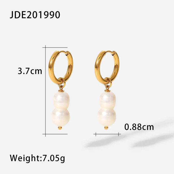 Fashionable Stainless Steel Pearl Earrings