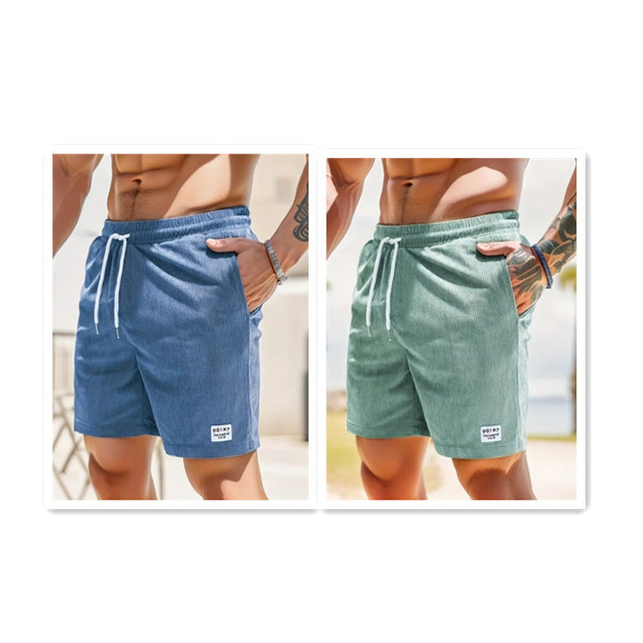 Lace-up Drawstring Shorts Summer Corduroy Sports Short Pants Mens Clothing - Golden Treasures  # #