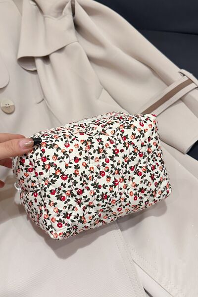 Floral Quilted Clutch with Plaid Lining - Golden Treasures  # #