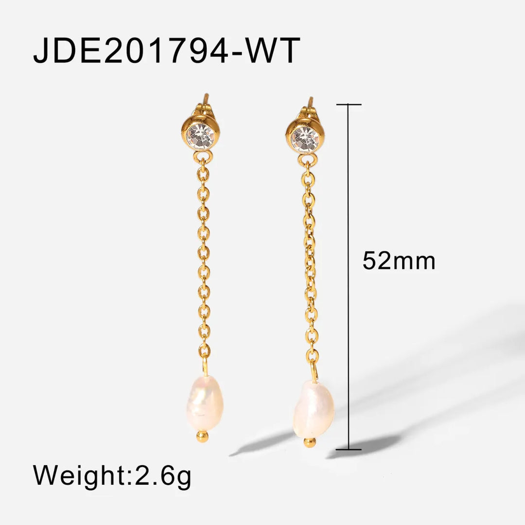 Fashionable Stainless Steel Pearl Earrings