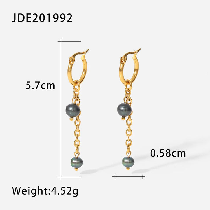 Fashionable Stainless Steel Pearl Earrings