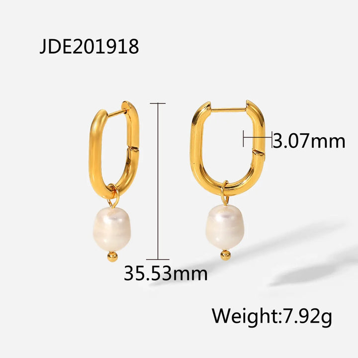 Fashionable Stainless Steel Pearl Earrings